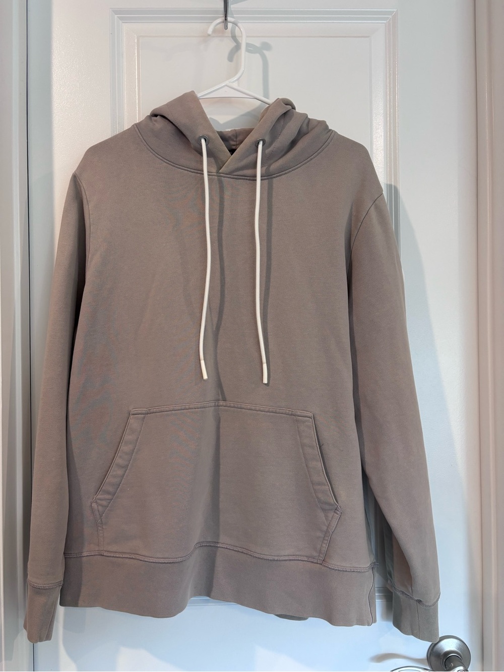 Canada Goose Men's Taupe/Grey Pullover Hoodie with Drawstrings